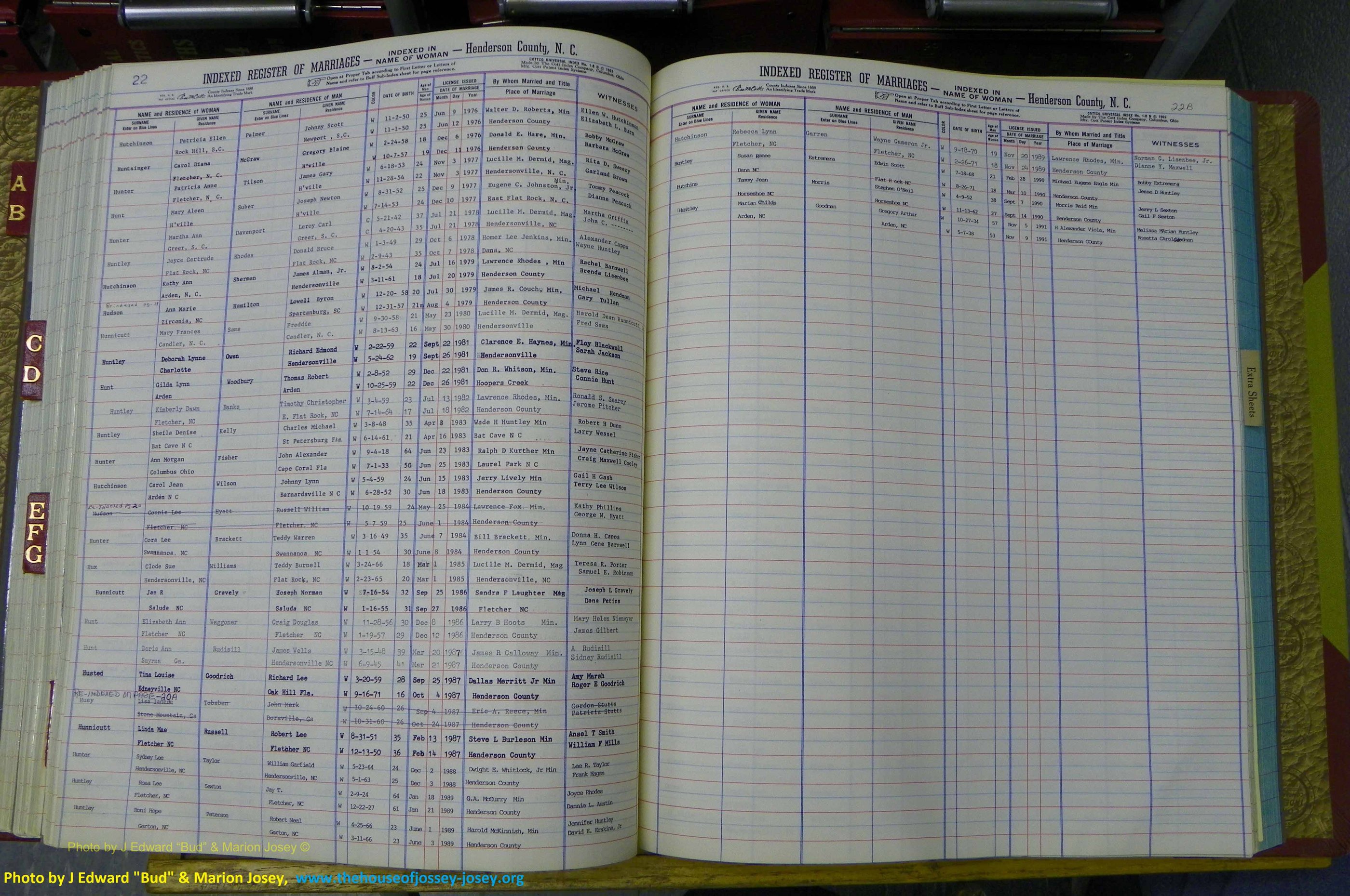 Henderson Co, NC, Marriages Female, A - K, 1964 to 1991, (138).JPG