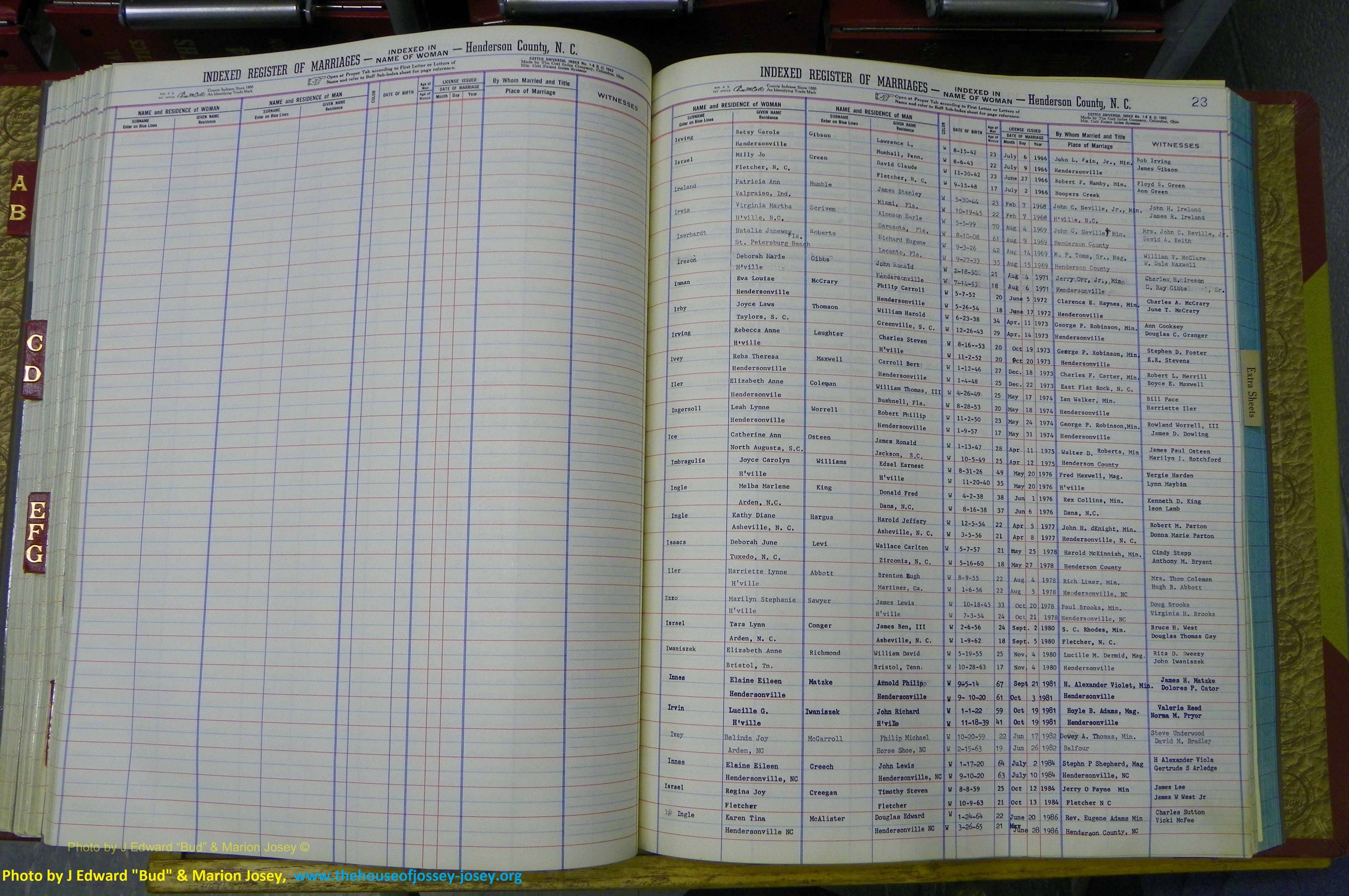 Henderson Co, NC, Marriages Female, A - K, 1964 to 1991, (139).JPG