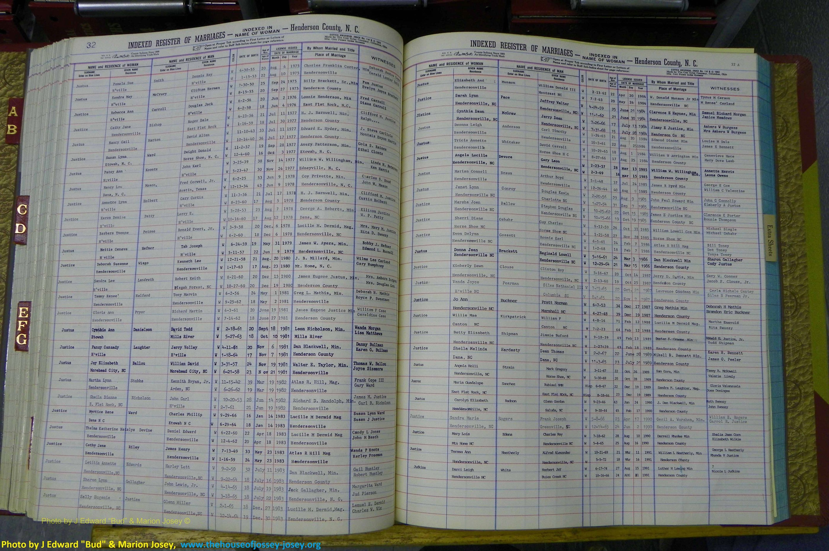 Henderson Co, NC, Marriages Female, A - K, 1964 to 1991, (149).JPG