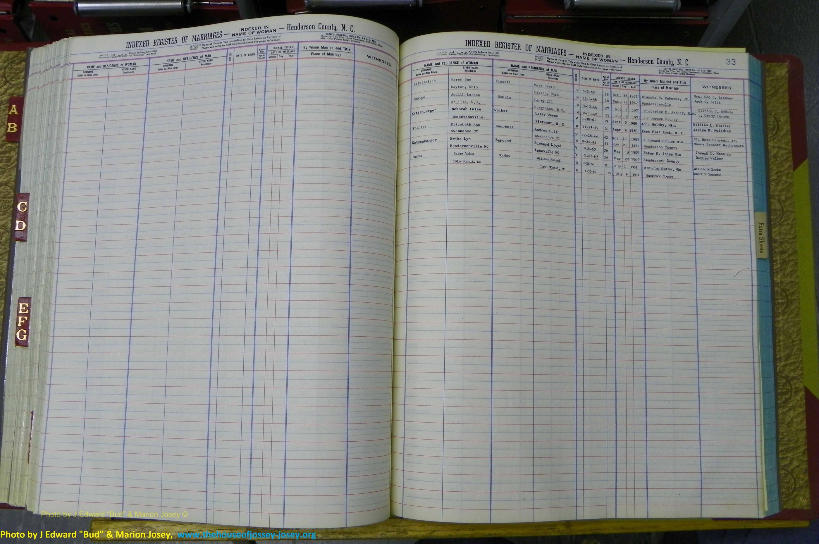 Henderson Co, NC, Marriages Female, A - K, 1964 to 1991, (150).JPG