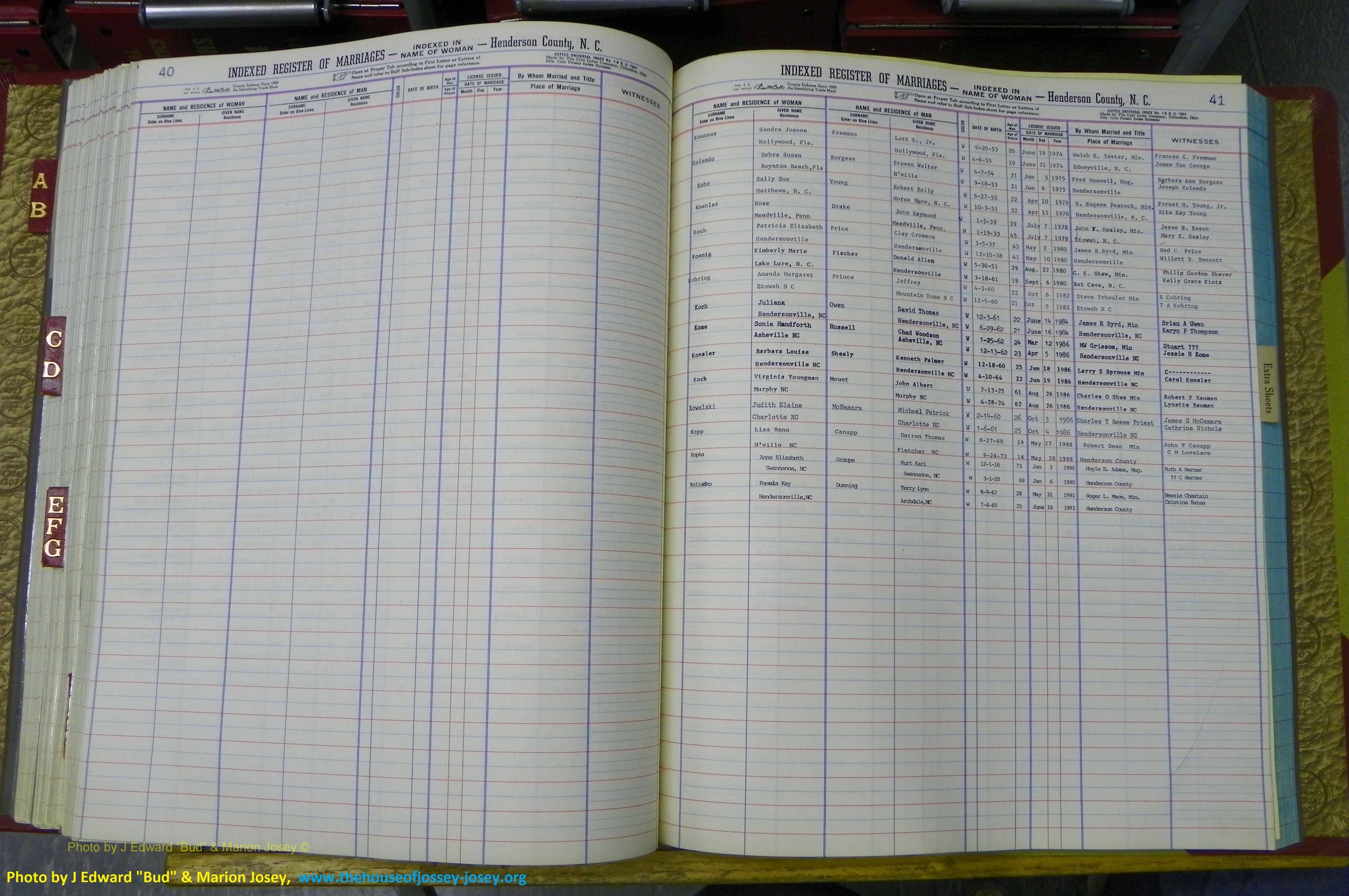 Henderson Co, NC, Marriages Female, A - K, 1964 to 1991, (157).JPG