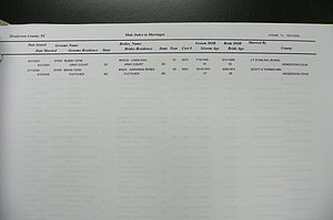 Henderson Co, NC, Marriages Male & Female, 2000 - 2004, (054).JPG