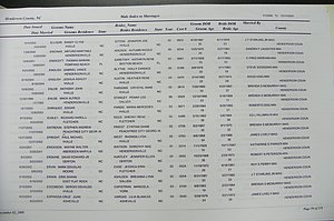 Henderson Co, NC, Marriages Male & Female, 2000 - 2004, (057).JPG
