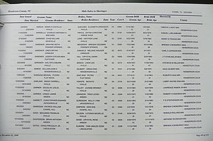 Henderson Co, NC, Marriages Male & Female, 2000 - 2004, (065).JPG