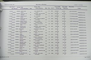 Henderson Co, NC, Marriages Male & Female, 2000 - 2004, (071).JPG