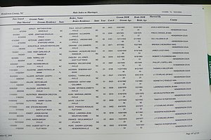 Henderson Co, NC, Marriages Male & Female, 2000 - 2004, (100).JPG