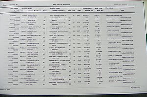 Henderson Co, NC, Marriages Male & Female, 2000 - 2004, (151).JPG