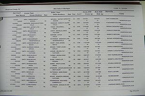 Henderson Co, NC, Marriages Male & Female, 2000 - 2004, (176).JPG