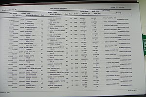 Henderson Co, NC, Marriages Male & Female, 2000 - 2004, (182).JPG