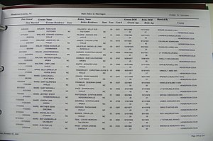 Henderson Co, NC, Marriages Male & Female, 2000 - 2004, (198).JPG