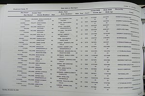 Henderson Co, NC, Marriages Male & Female, 2000 - 2004, (206).JPG