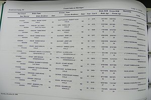 Henderson Co, NC, Marriages Male & Female, 2000 - 2004, (285).JPG