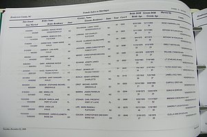 Henderson Co, NC, Marriages Male & Female, 2000 - 2004, (301).JPG