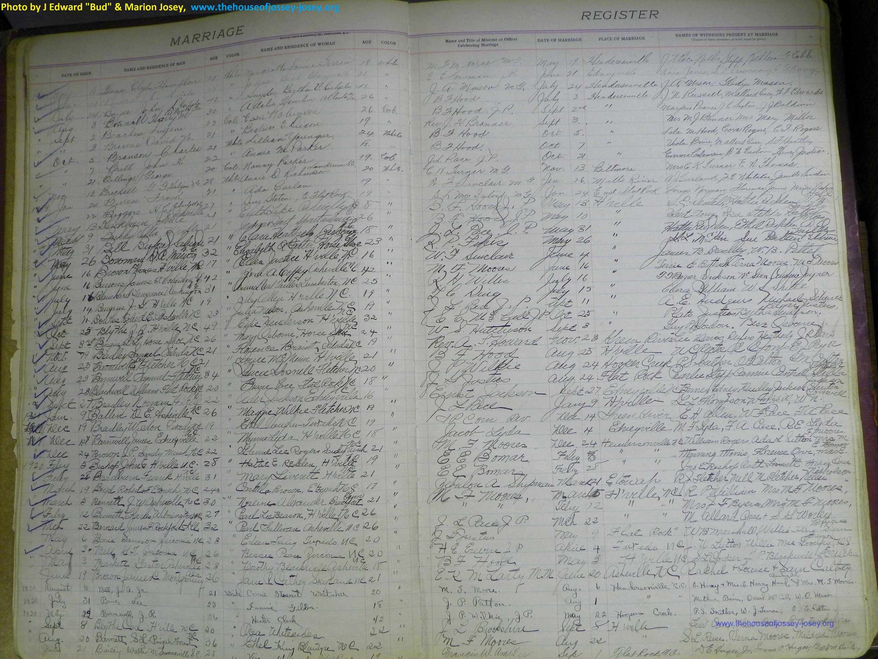 Henderson Co, NC, Marriages 1909 - 1916, (54).JPG