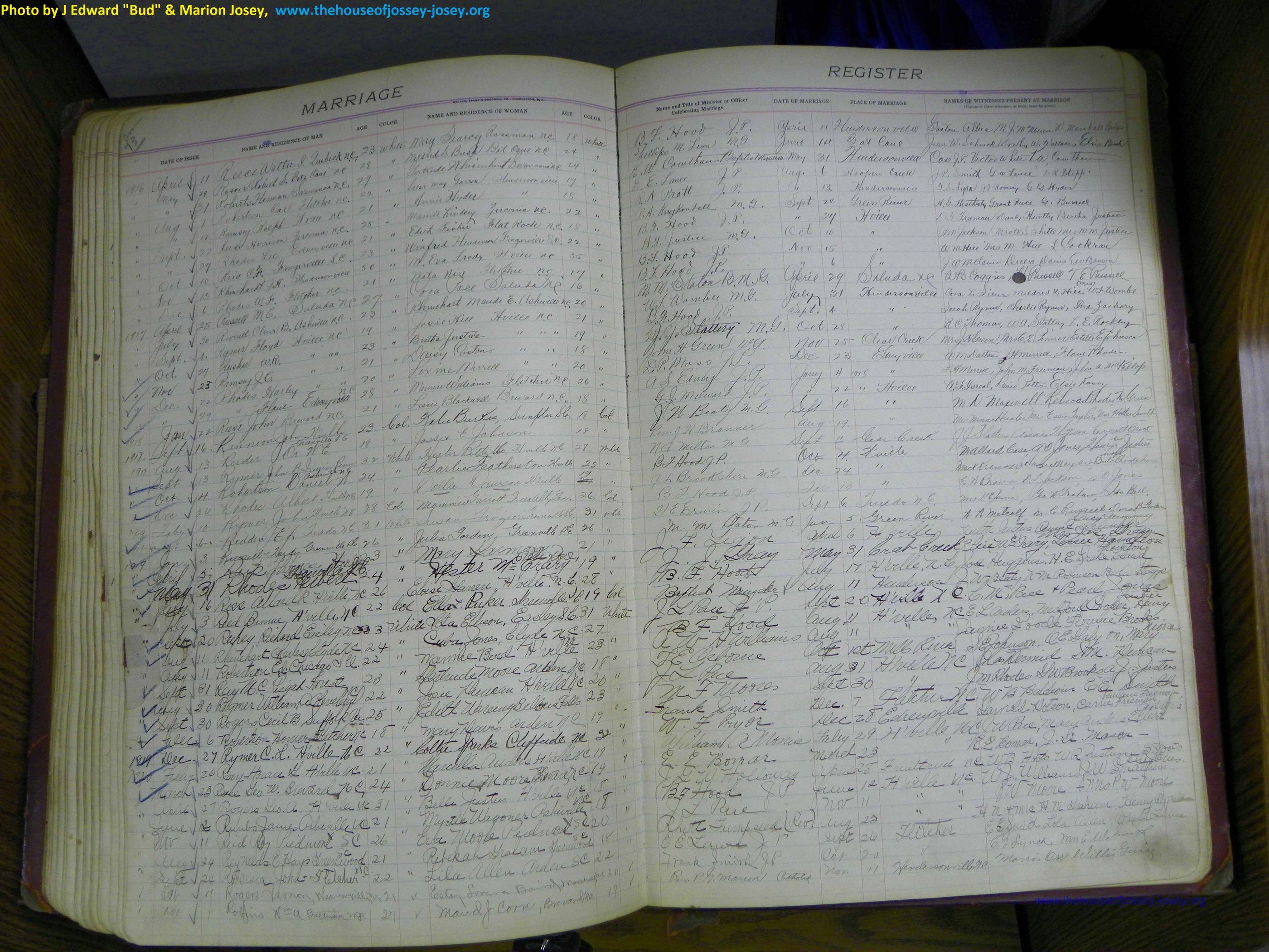 Henderson Co, NC, Marriages 1909 - 1916, (84).JPG