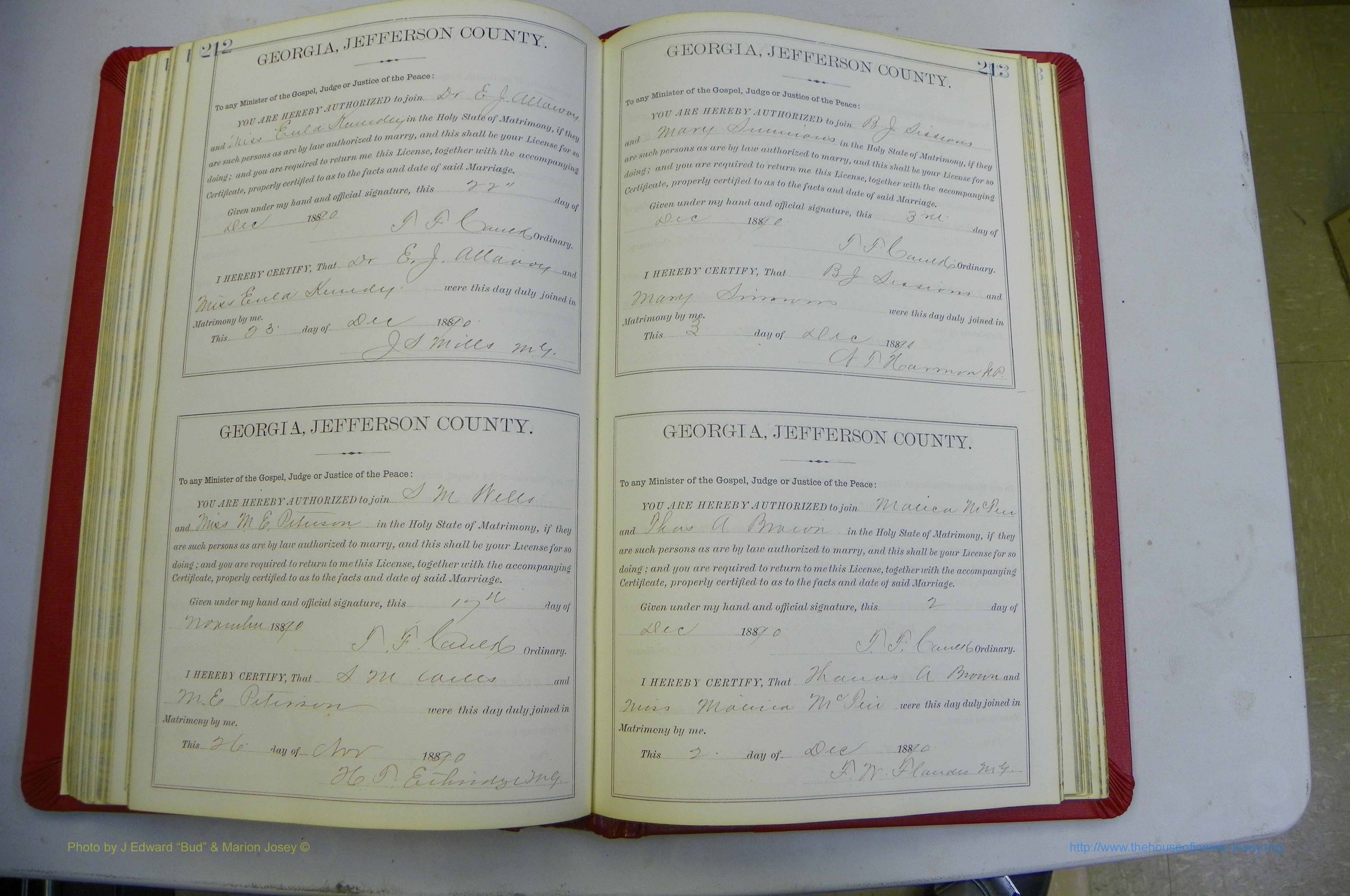 Jefferson Co, GA, Marriages Book 2A, 1880 - 1891, White (134).JPG