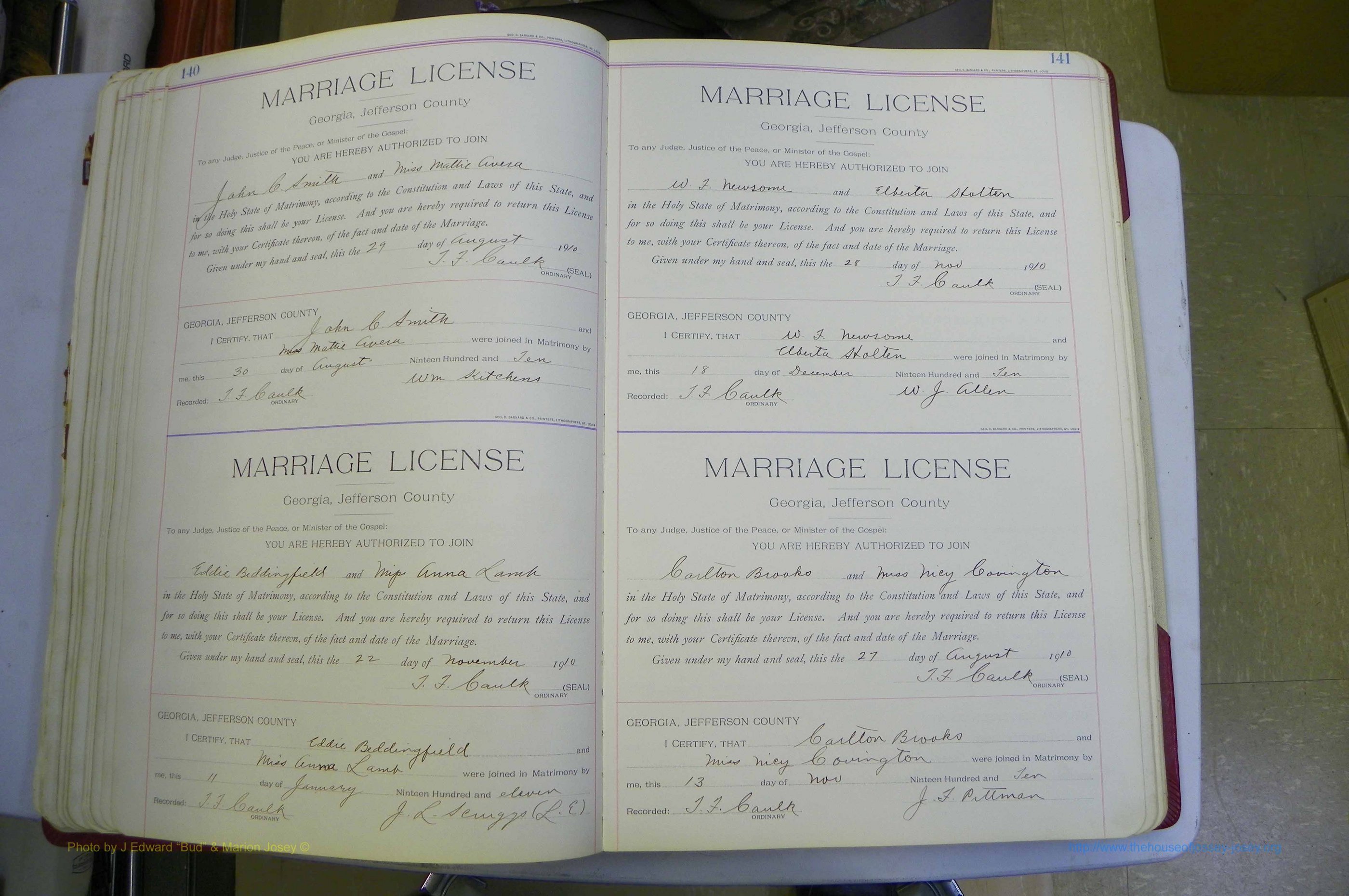 Jefferson Co, GA, Marriages Book B, 1907 - 1922, White (100).JPG