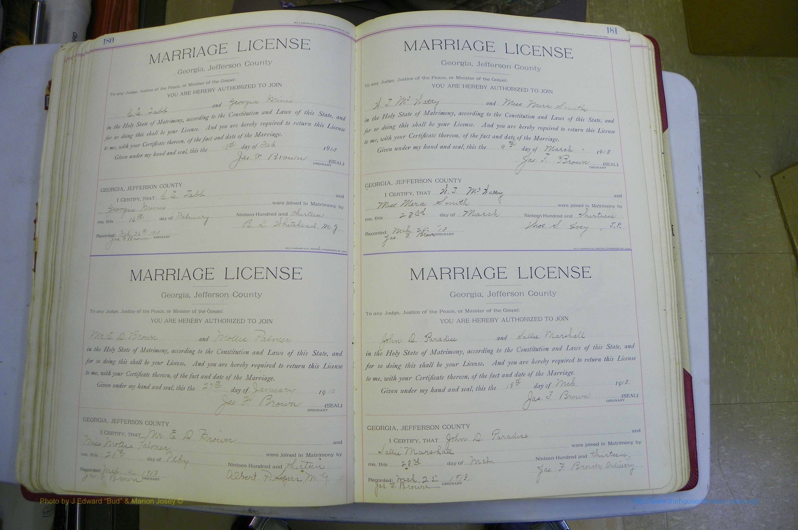 Jefferson Co, GA, Marriages Book B, 1907 - 1922, White (120).JPG