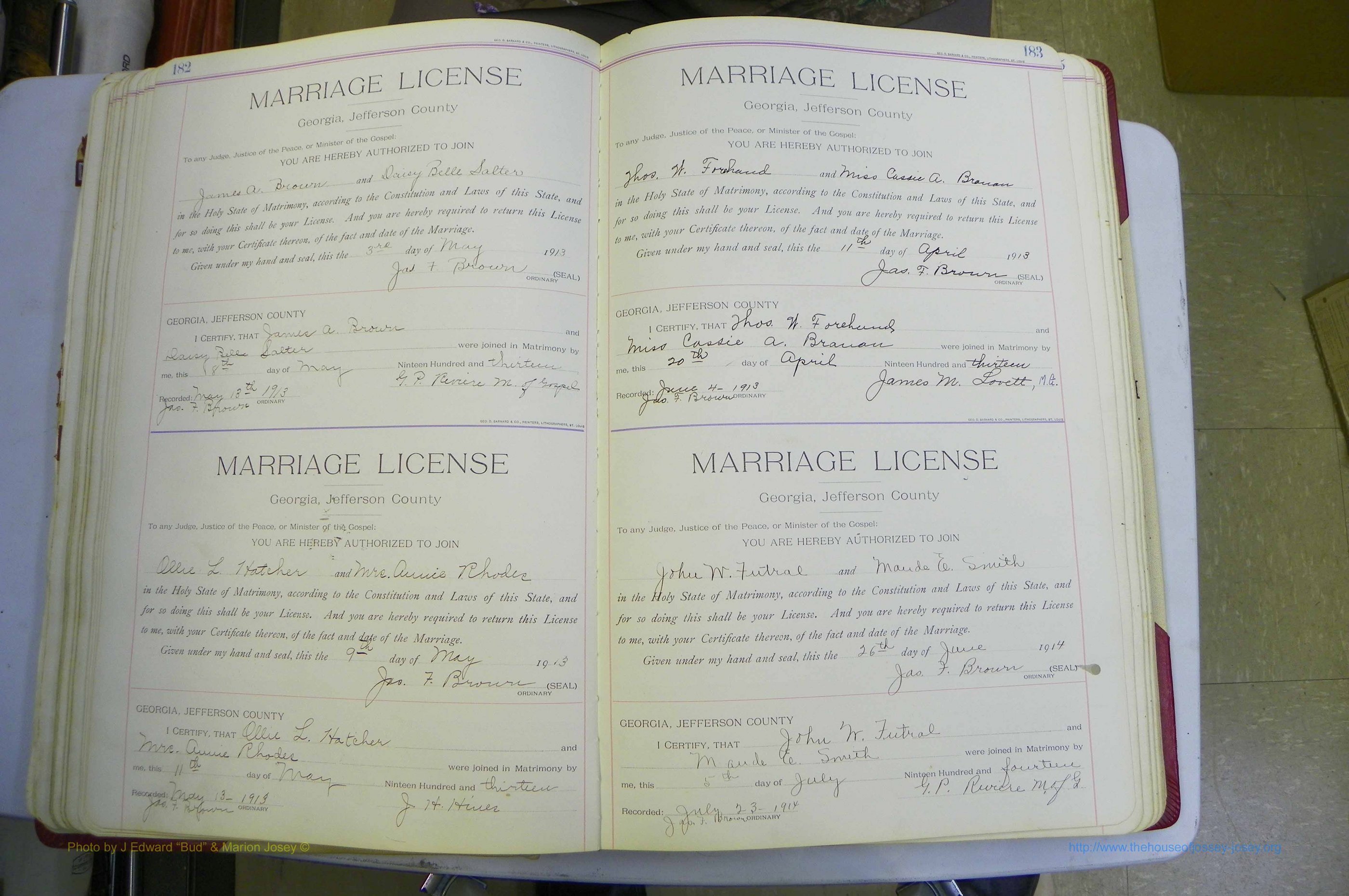 Jefferson Co, GA, Marriages Book B, 1907 - 1922, White (121).JPG