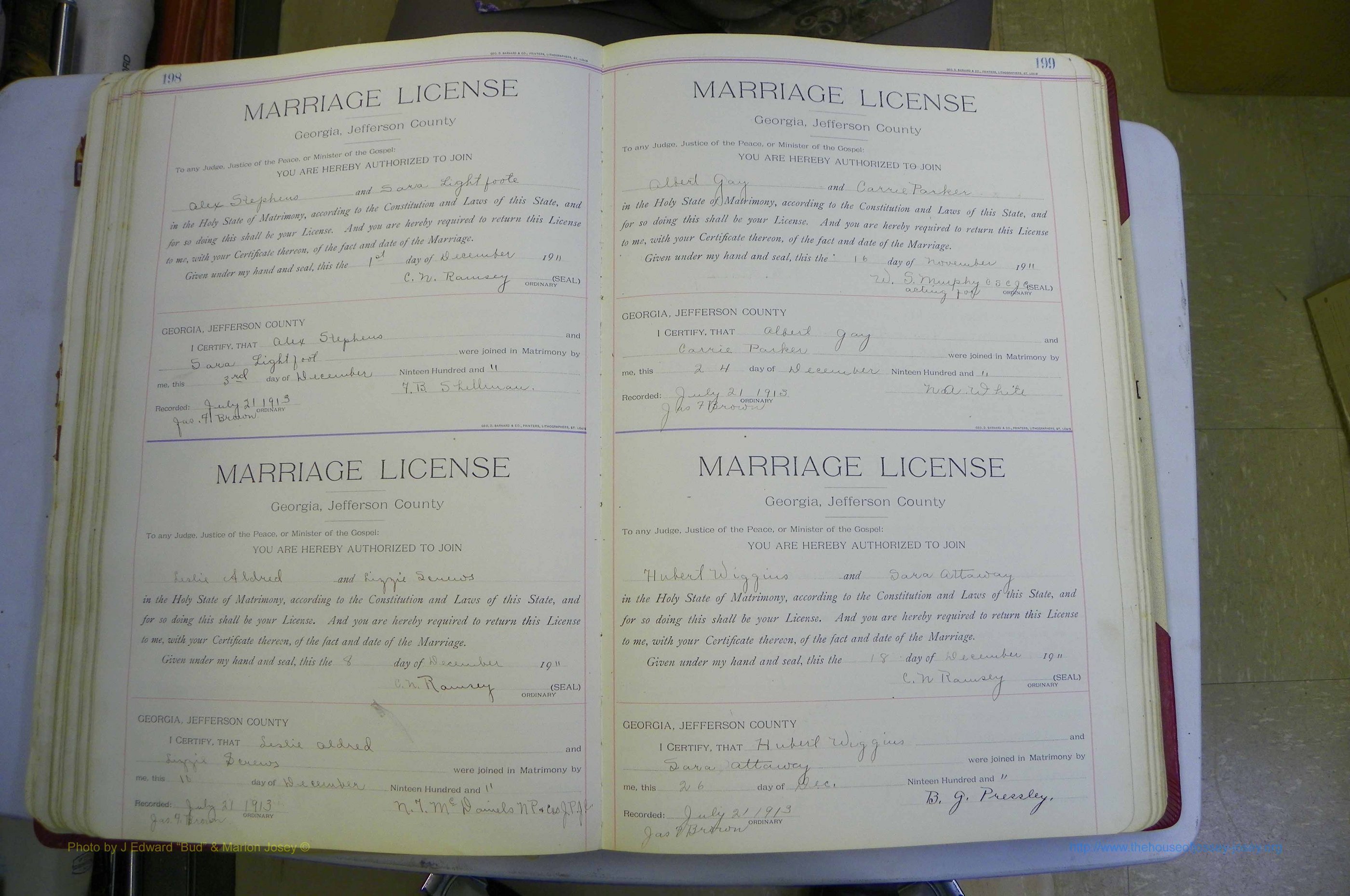 Jefferson Co, GA, Marriages Book B, 1907 - 1922, White (129).JPG