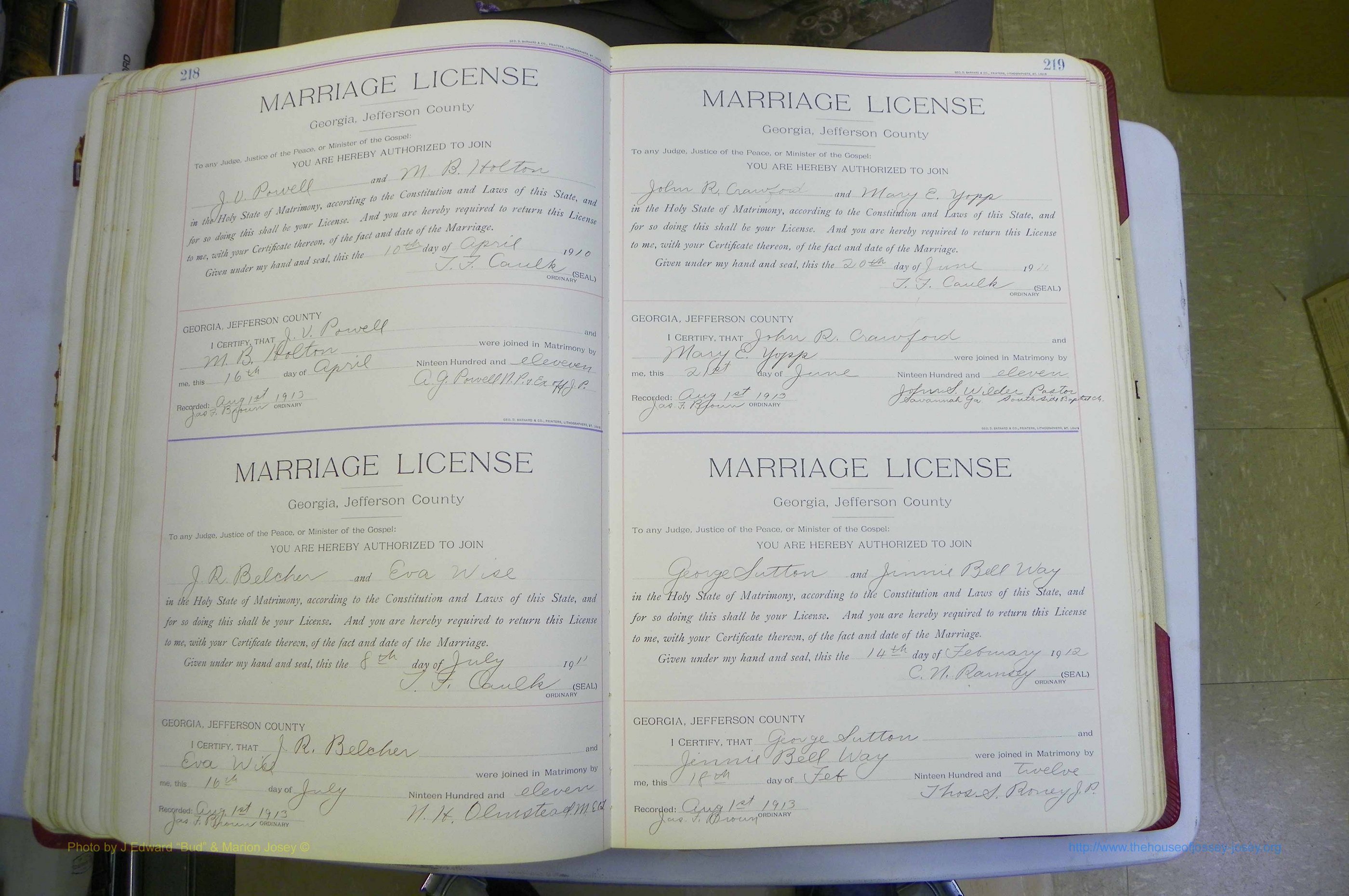 Jefferson Co, GA, Marriages Book B, 1907 - 1922, White (139).JPG