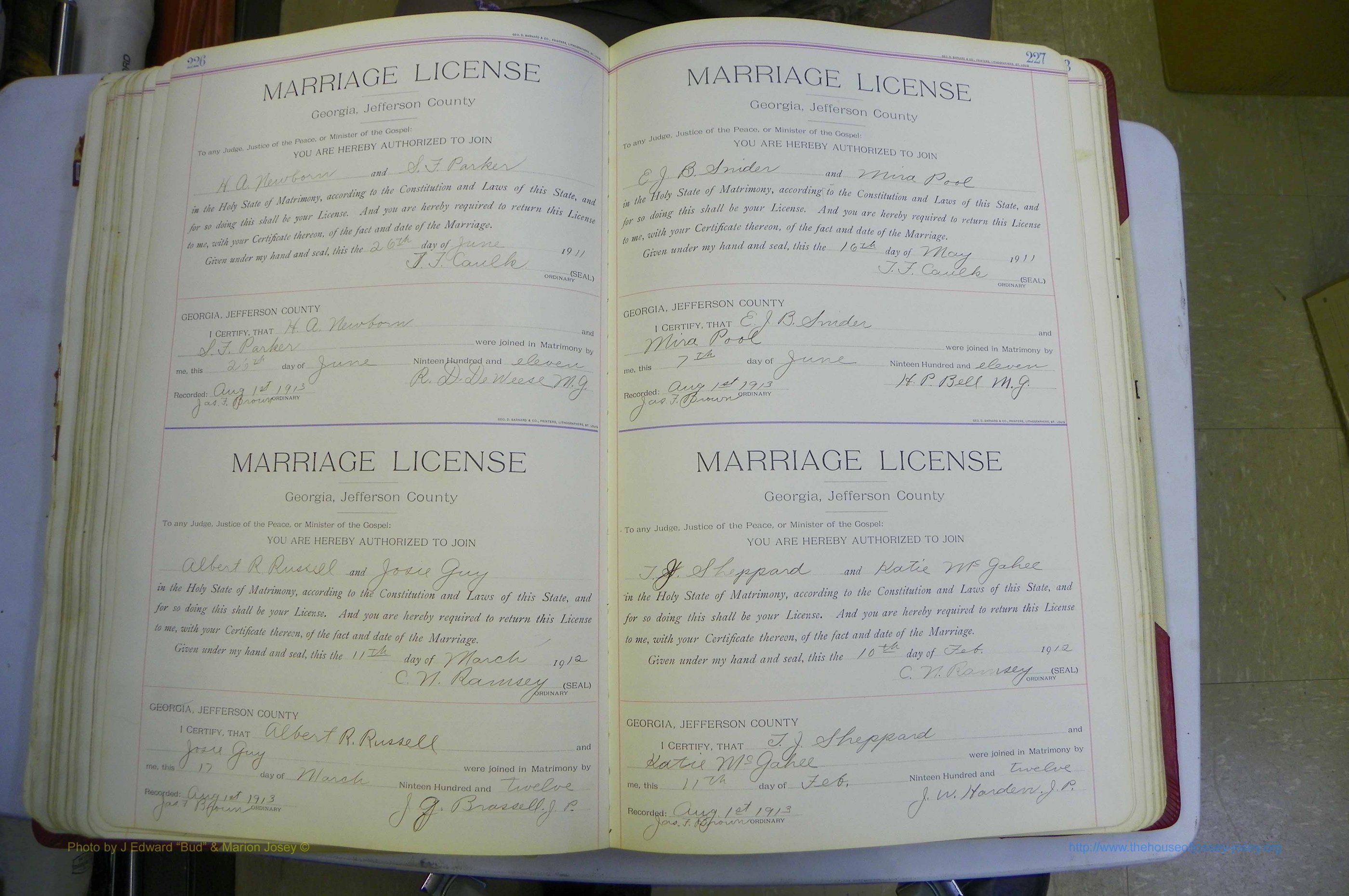 Jefferson Co, GA, Marriages Book B, 1907 - 1922, White (143).JPG