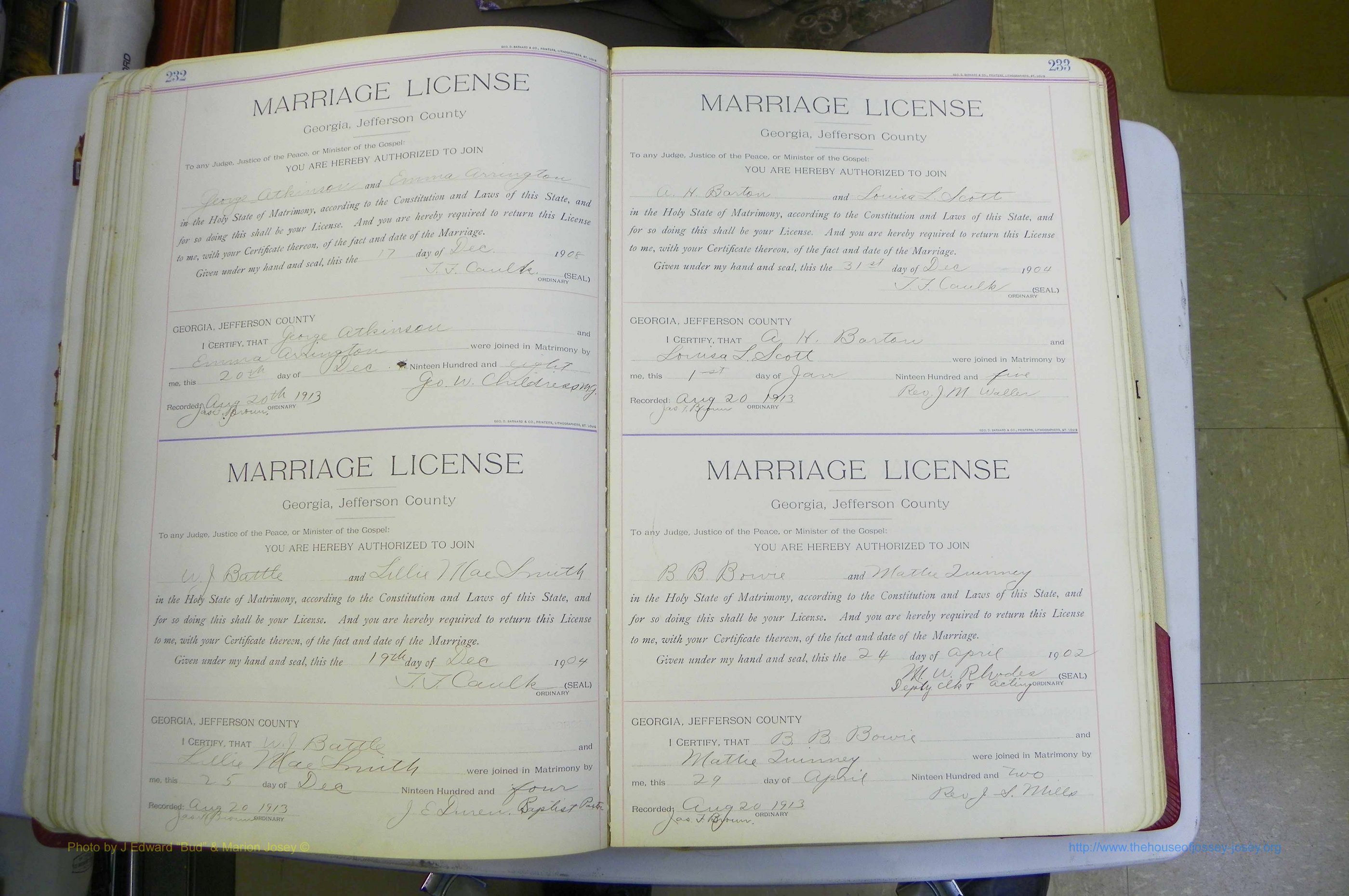 Jefferson Co, GA, Marriages Book B, 1907 - 1922, White (146).JPG