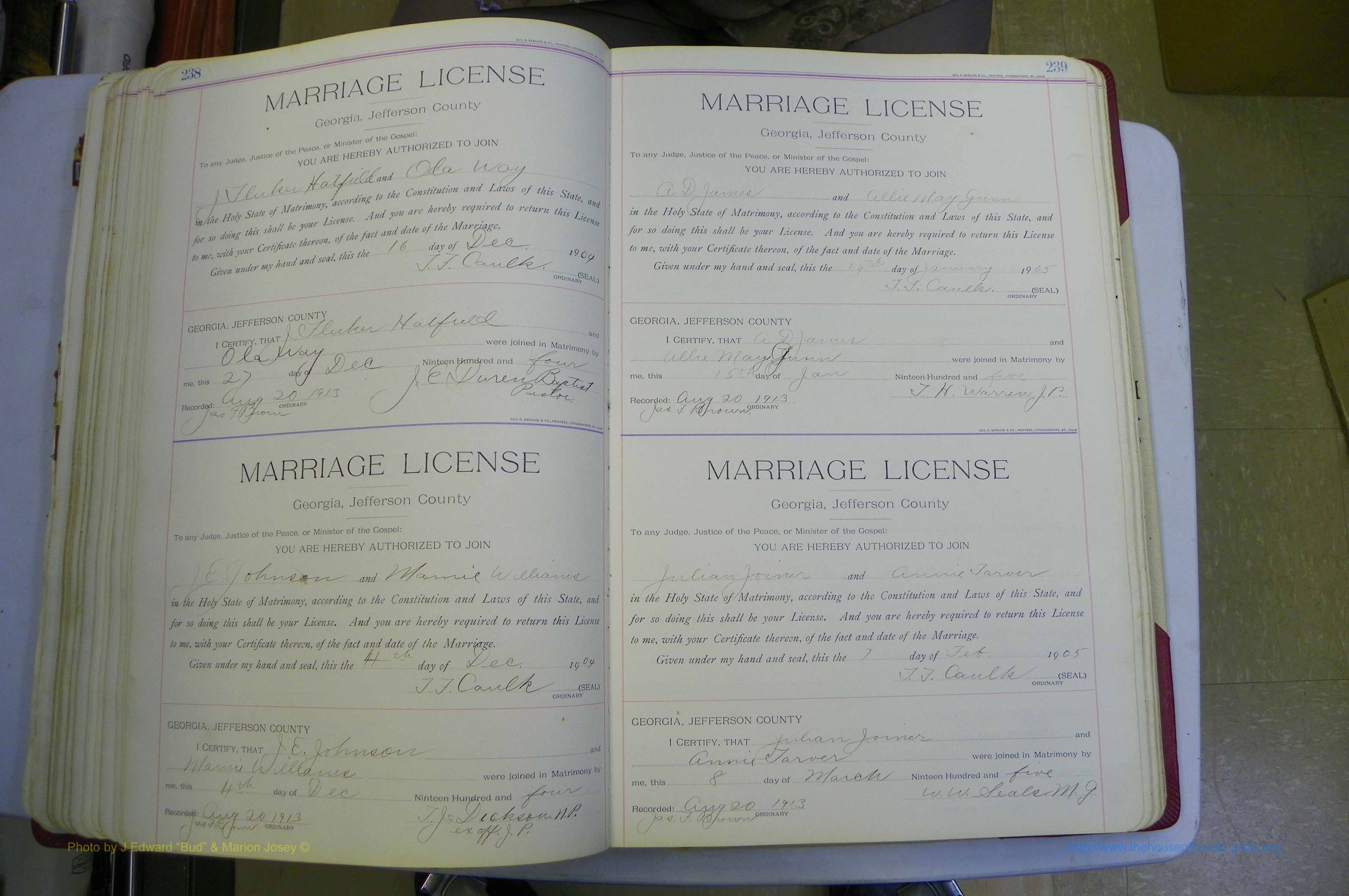 Jefferson Co, GA, Marriages Book B, 1907 - 1922, White (149).JPG
