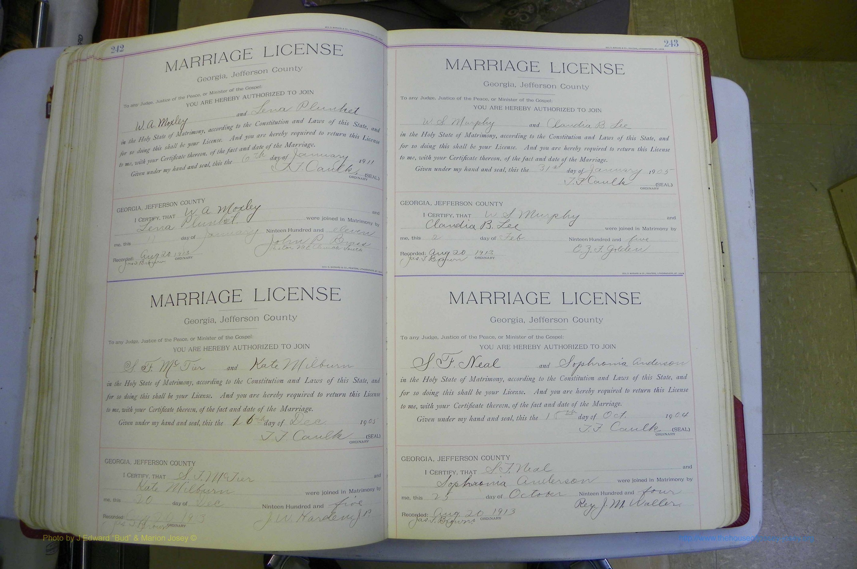 Jefferson Co, GA, Marriages Book B, 1907 - 1922, White (151).JPG