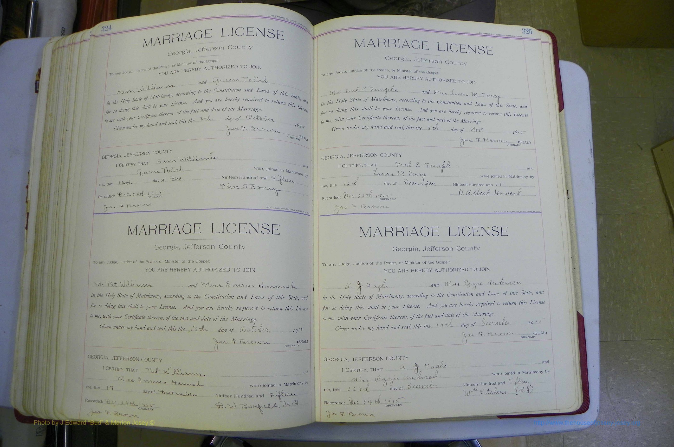 Jefferson Co, GA, Marriages Book B, 1907 - 1922, White (192).JPG