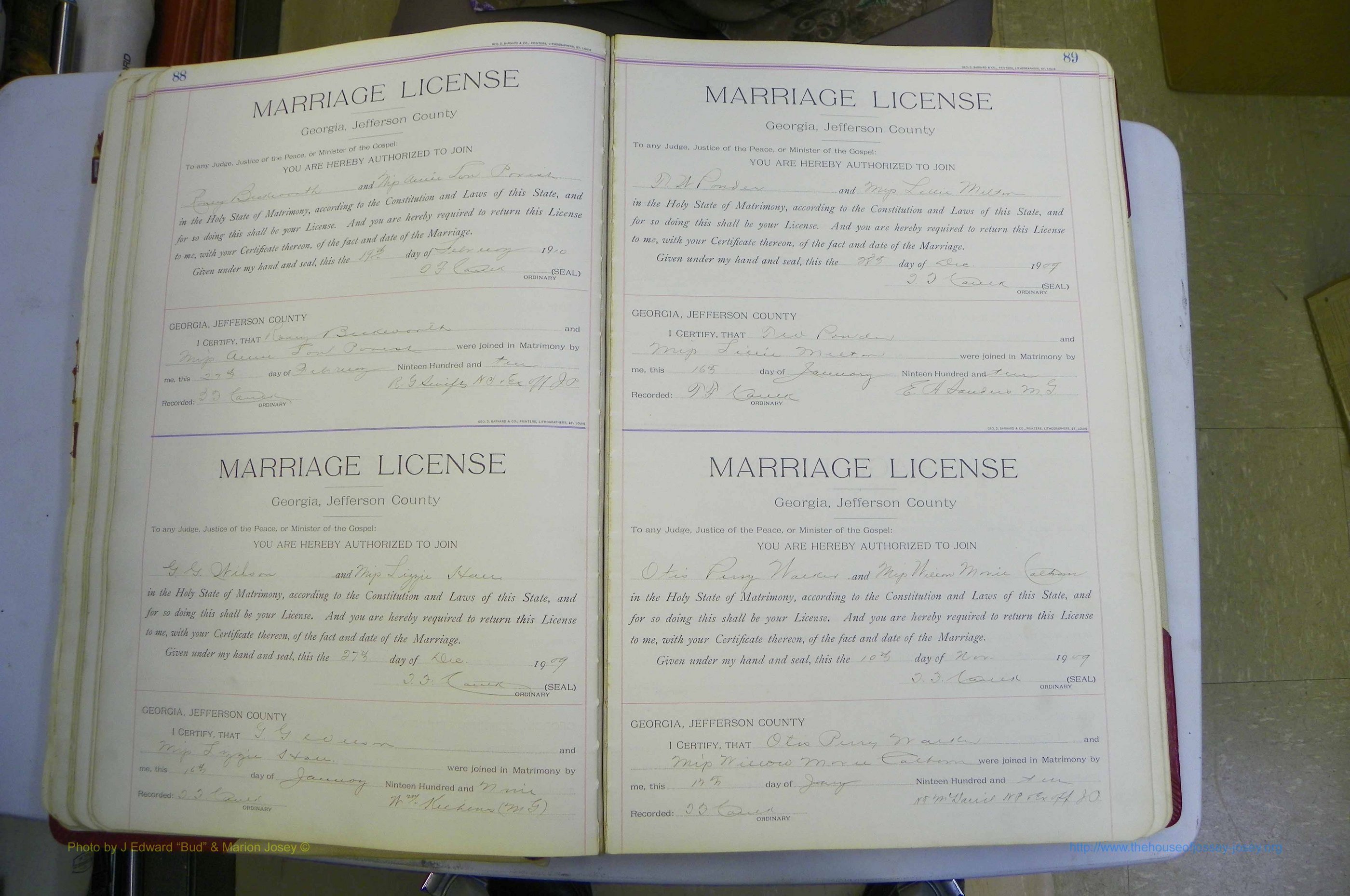 Jefferson Co, GA, Marriages Book B, 1907 - 1922, White (73).JPG