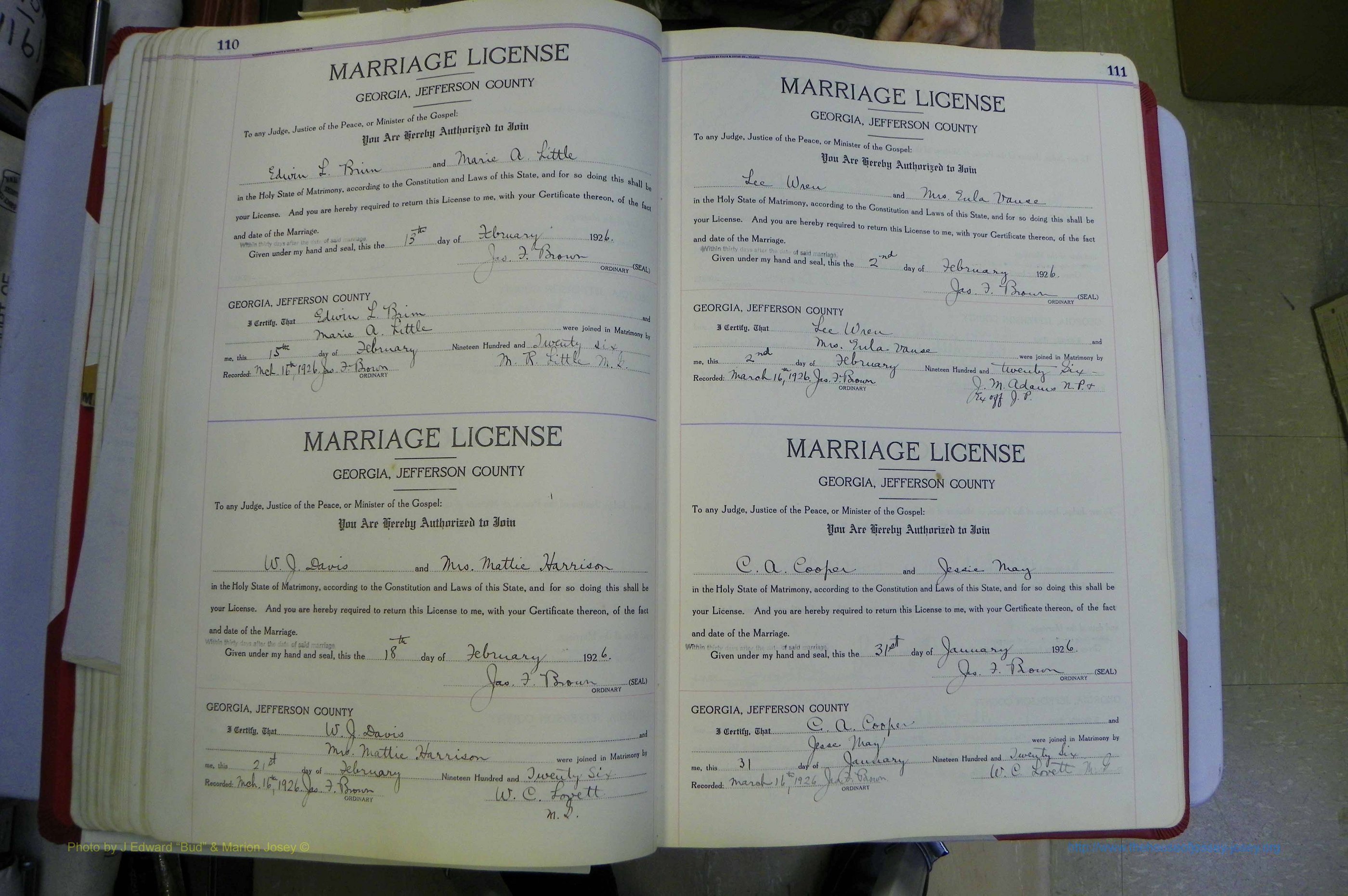 Jefferson Co, GA, Marriages Book C, 1922 - 1941, White (118).JPG