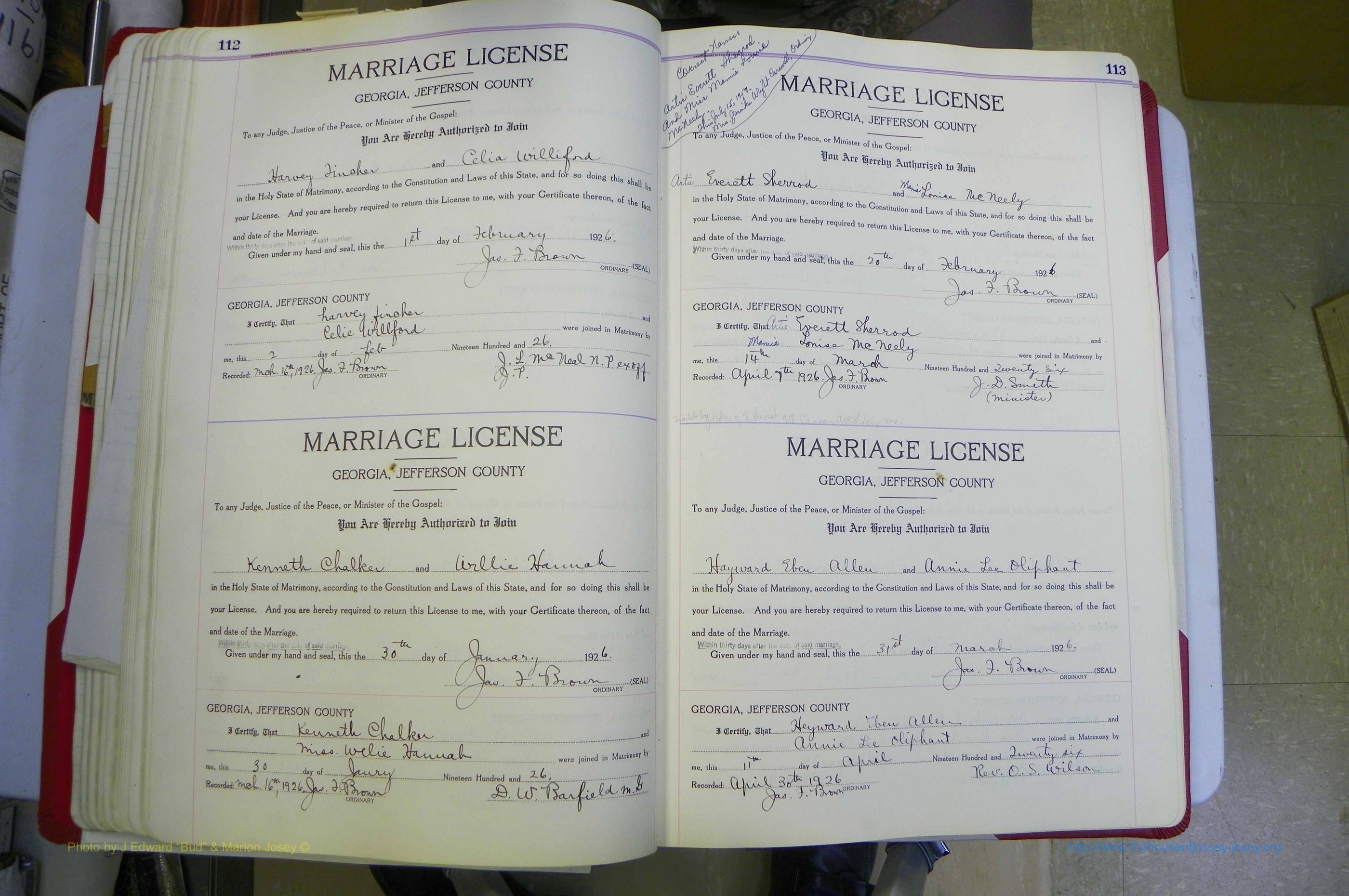 Jefferson Co, GA, Marriages Book C, 1922 - 1941, White (119).JPG