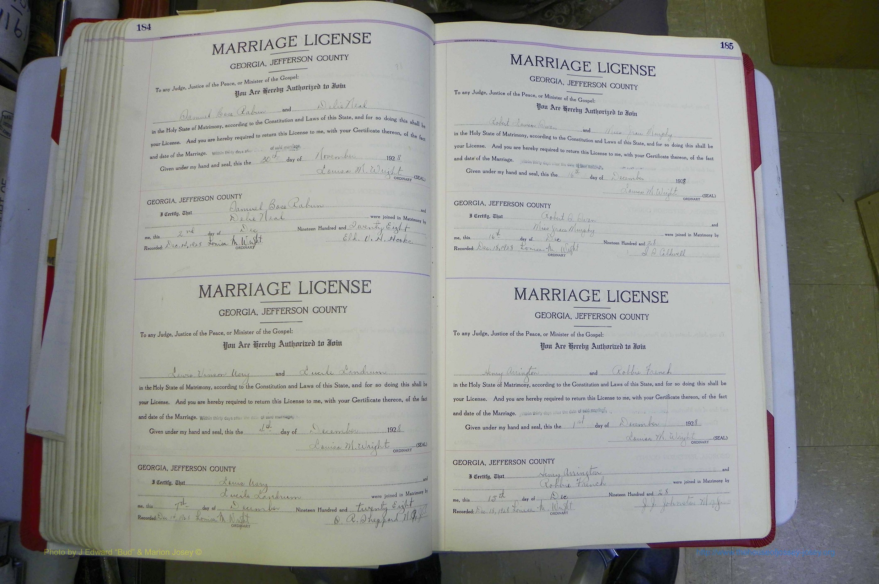 Jefferson Co, GA, Marriages Book C, 1922 - 1941, White (155).JPG