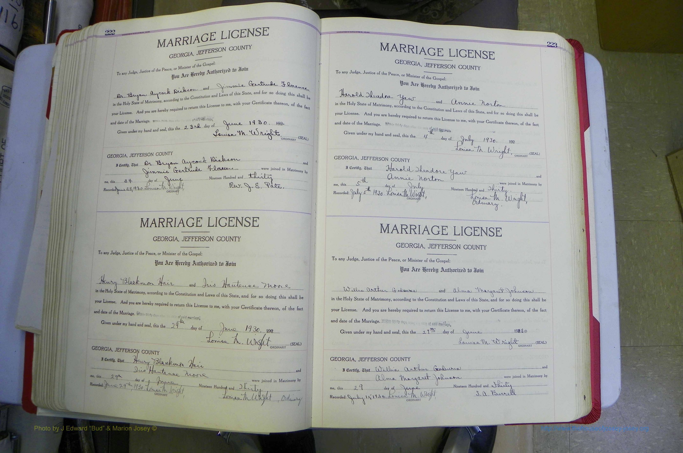 Jefferson Co, GA, Marriages Book C, 1922 - 1941, White (174).JPG