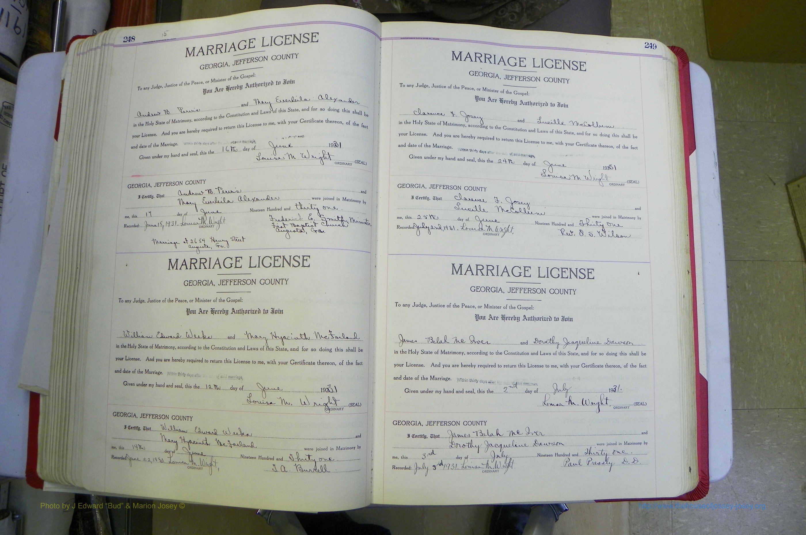 Jefferson Co, GA, Marriages Book C, 1922 - 1941, White (186).JPG