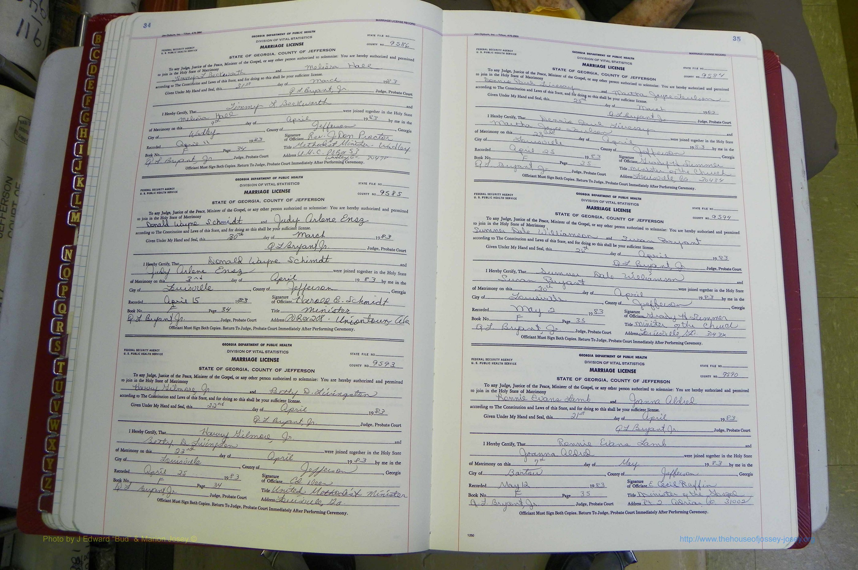 Jefferson Co, GA, Marriages Book F, 1981 - 2007, White (46).JPG