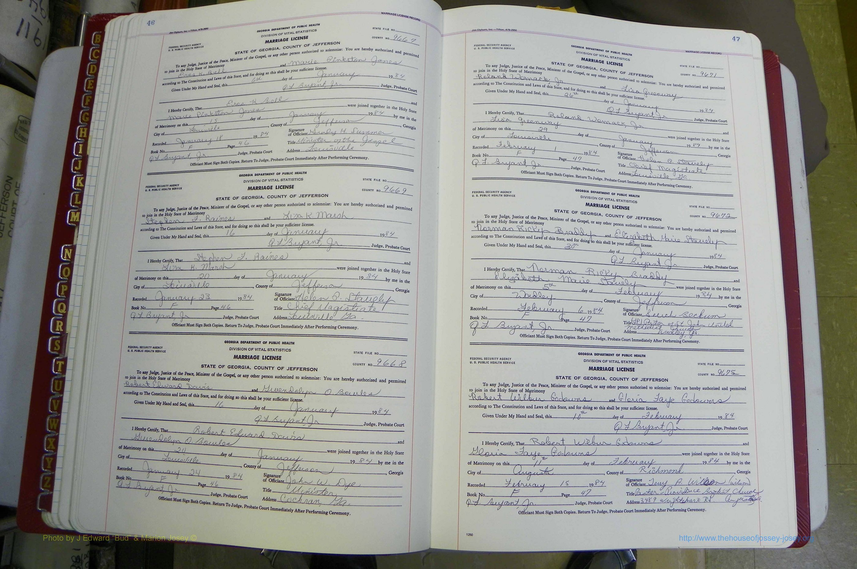 Jefferson Co, GA, Marriages Book F, 1981 - 2007, White (52).JPG