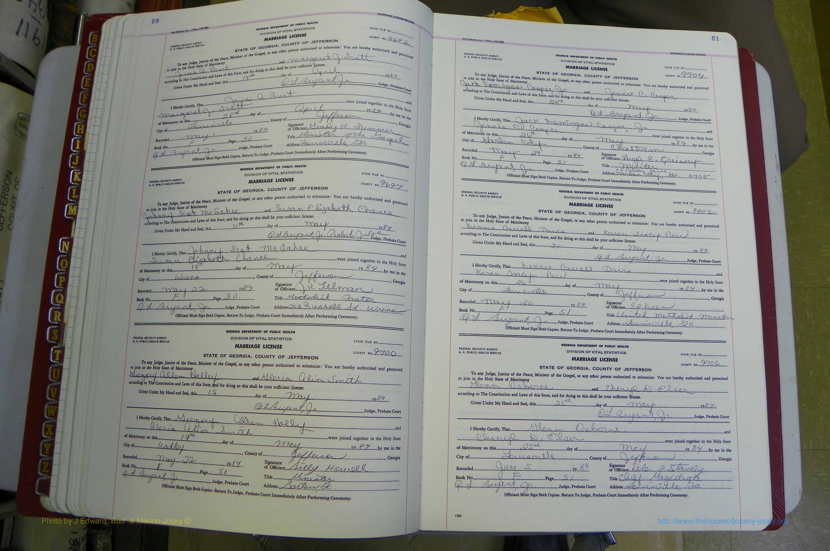 Jefferson Co, GA, Marriages Book F, 1981 - 2007, White (54).JPG