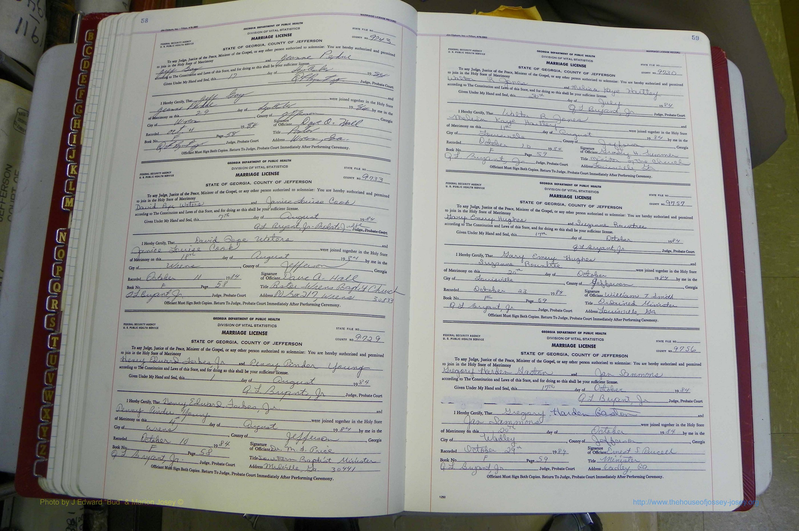 Jefferson Co, GA, Marriages Book F, 1981 - 2007, White (58).JPG