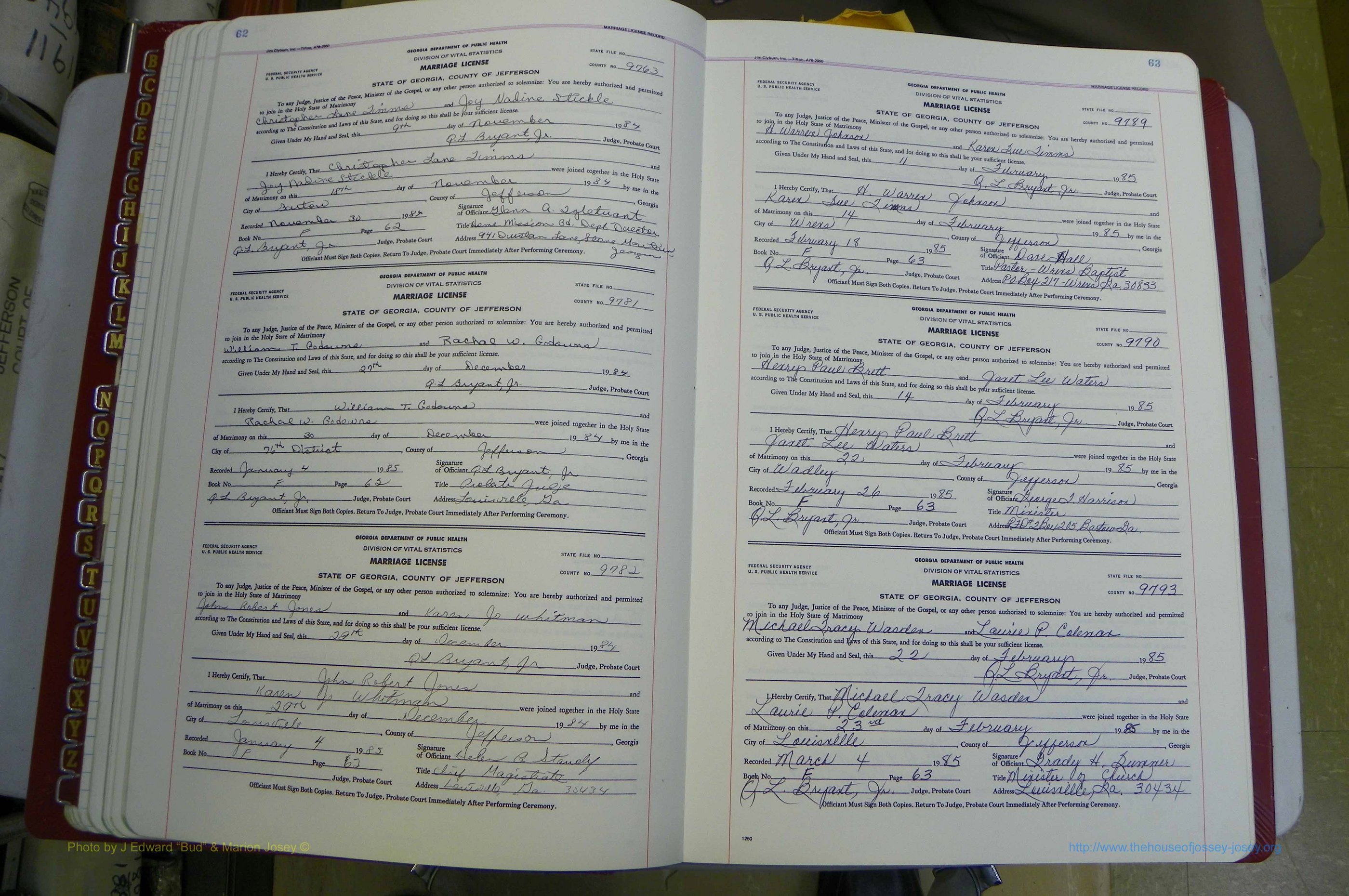 Jefferson Co, GA, Marriages Book F, 1981 - 2007, White (60).JPG