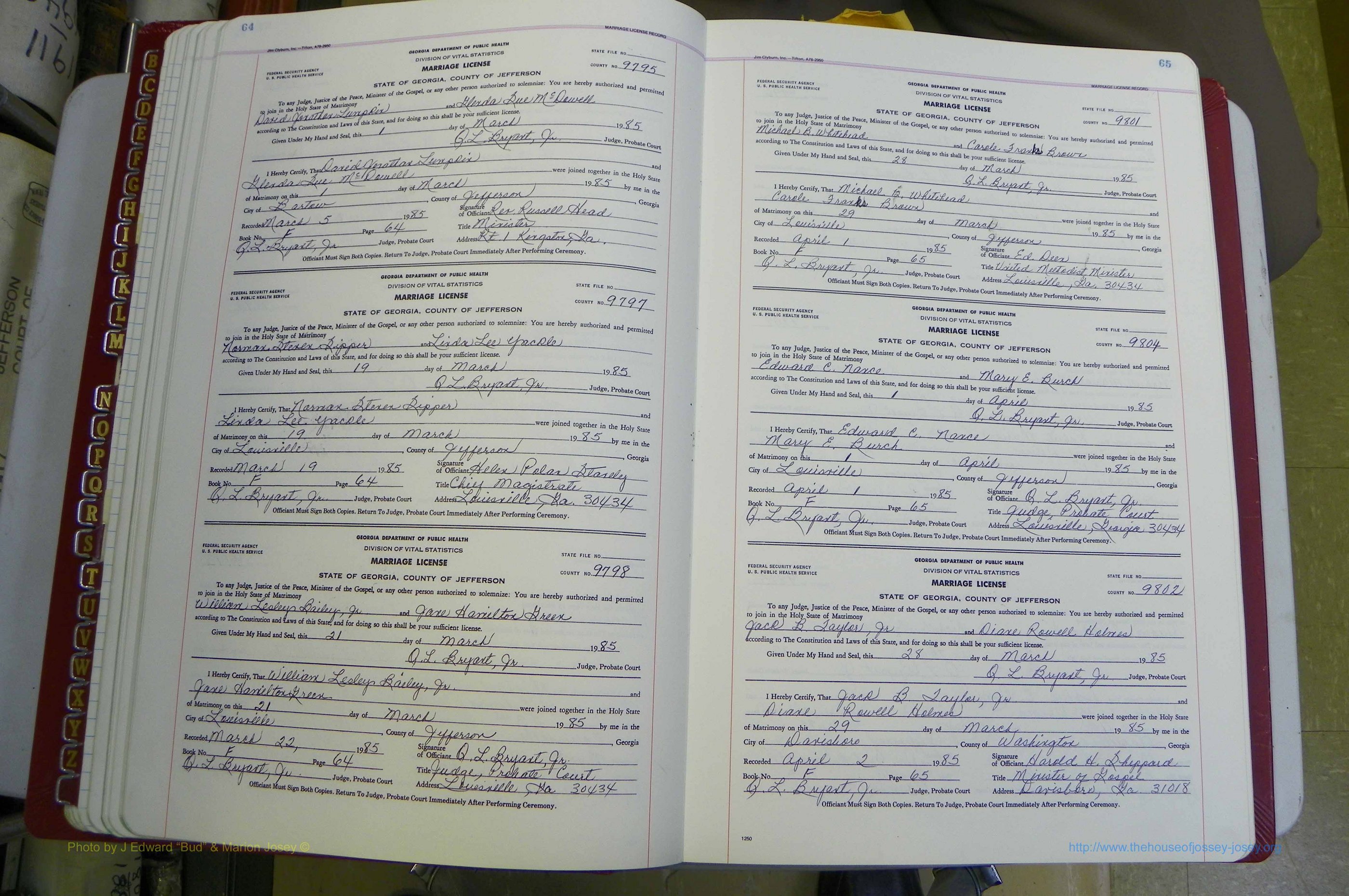 Jefferson Co, GA, Marriages Book F, 1981 - 2007, White (61).JPG