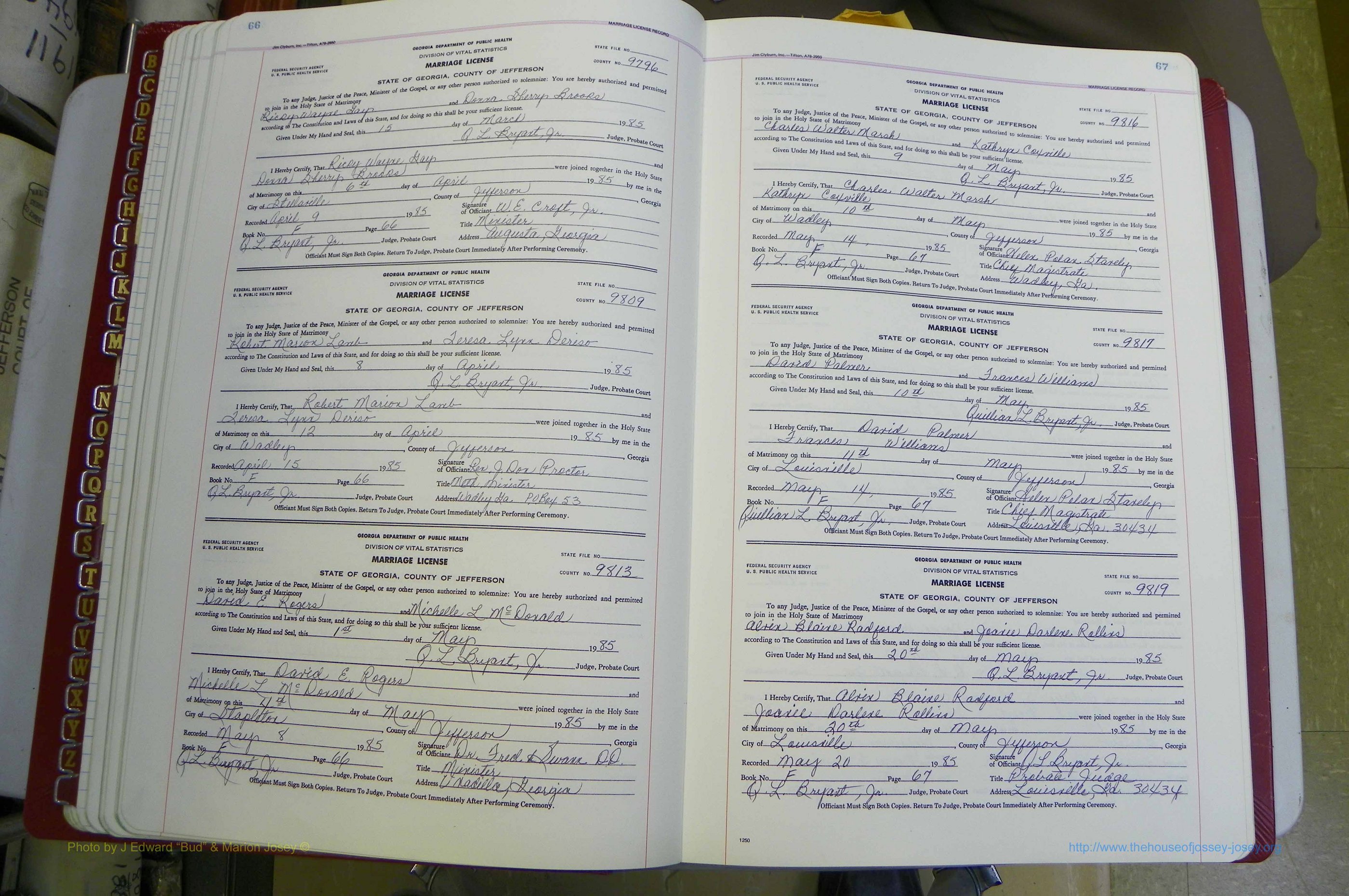 Jefferson Co, GA, Marriages Book F, 1981 - 2007, White (62).JPG