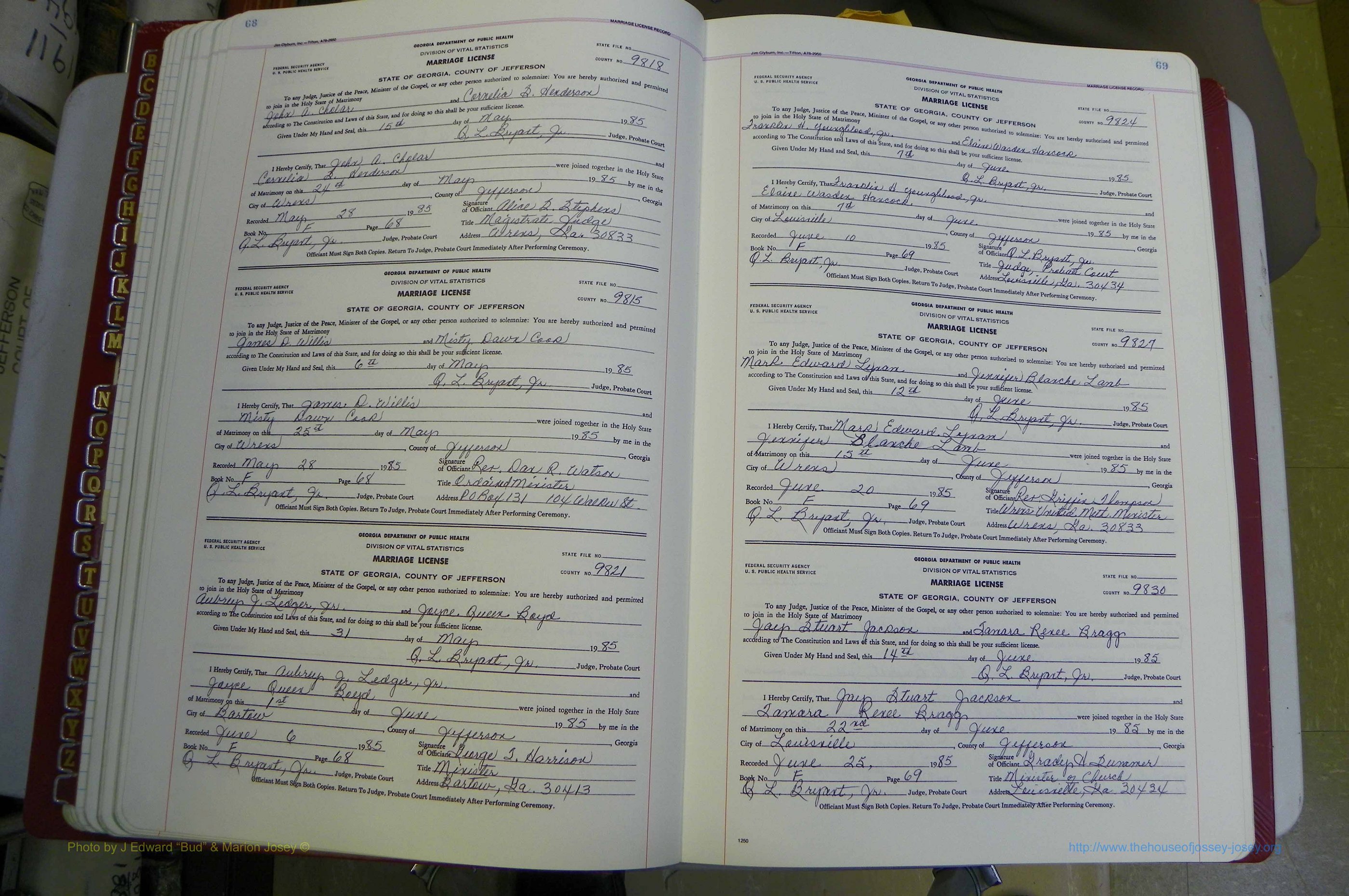 Jefferson Co, GA, Marriages Book F, 1981 - 2007, White (63).JPG