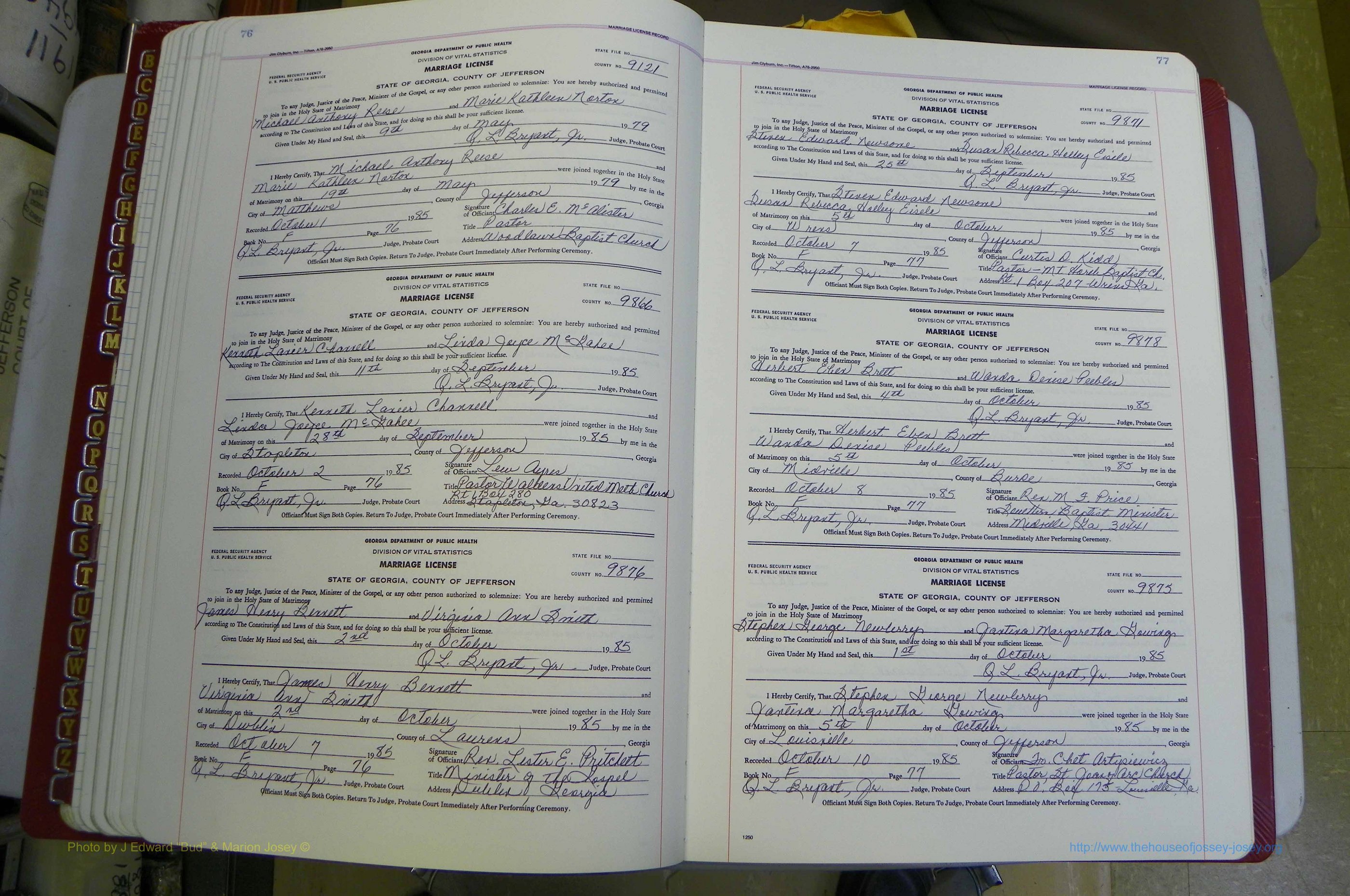 Jefferson Co, GA, Marriages Book F, 1981 - 2007, White (67).JPG
