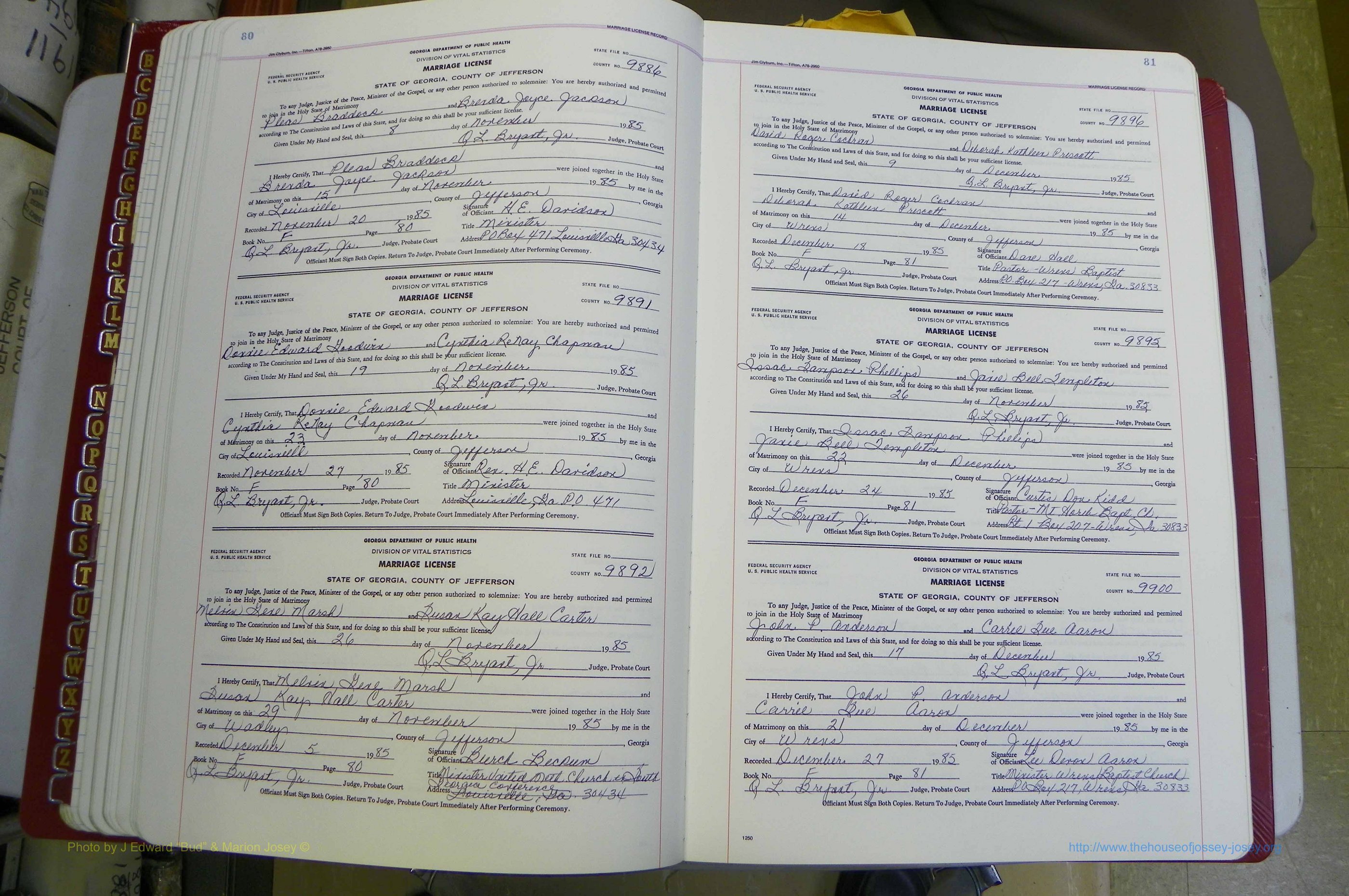 Jefferson Co, GA, Marriages Book F, 1981 - 2007, White (69).JPG