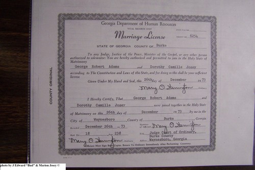 Adams, George Robert to Dorothy Camille Josey, Burke Co, GA.JPG