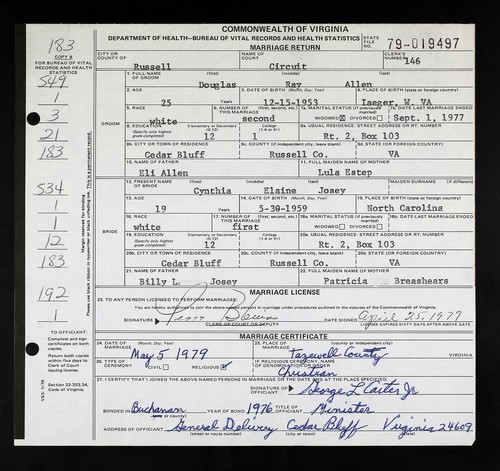 Allen, Douglas Ray to Cynthia Elaine Josey, Russell, VA.jpg