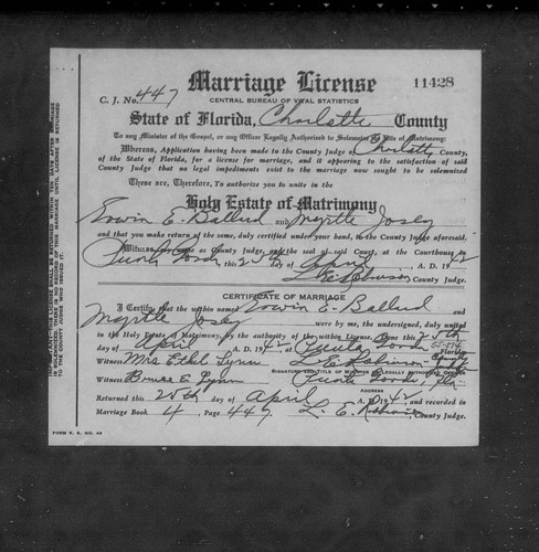 Ballard, Erwin E to Myrtle Josey, Charlotte Co, FL.jpg