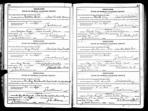 Beckworth, Roy Lester to Mattie Underwood, Glascock Co, GA.jpg